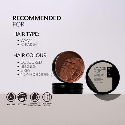 Savage Muk Styling Mud Savage Hold Semi Matte Finish