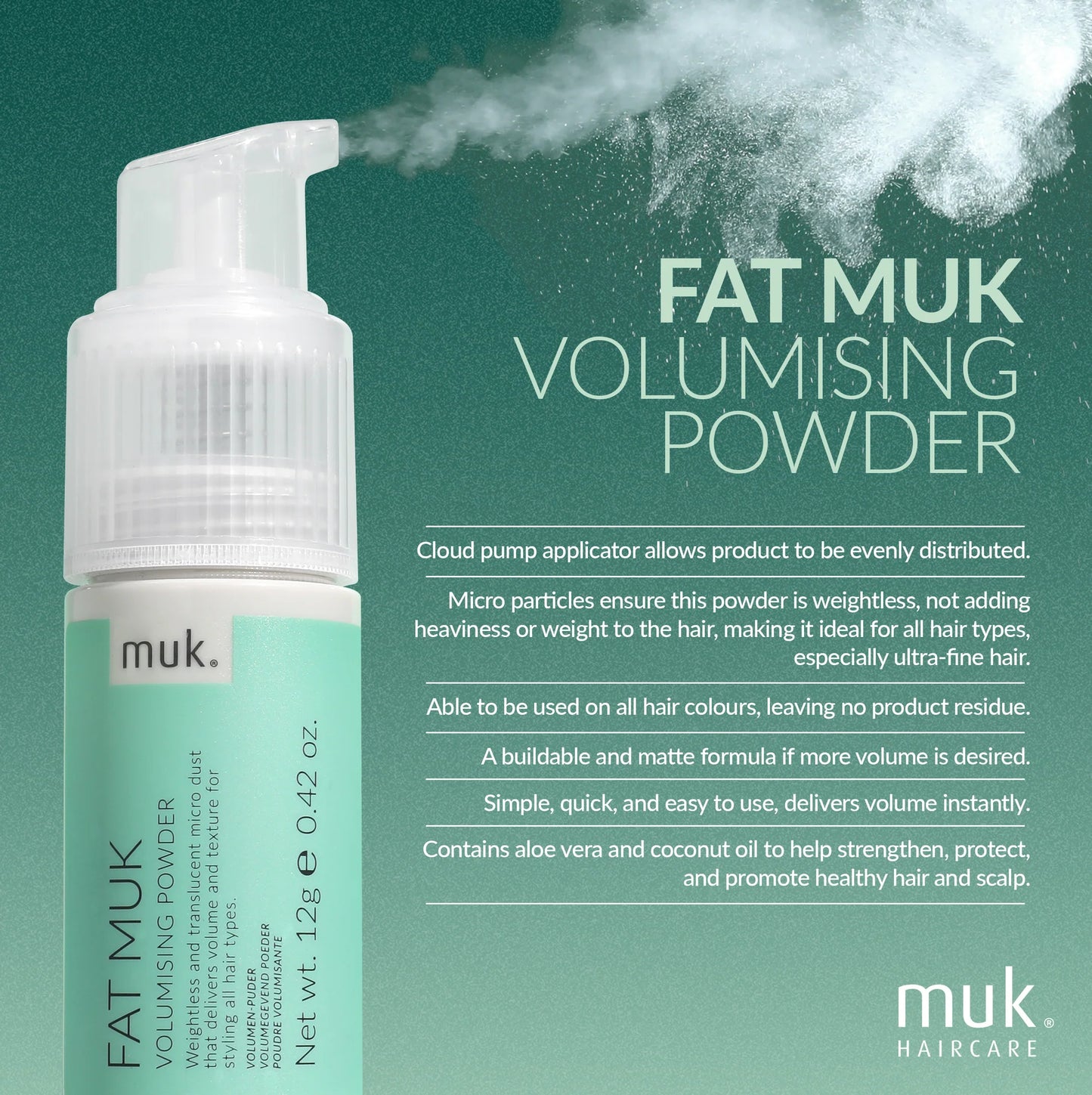 Fat Muk Hair Styling Powder Ματ Όγκος 12g