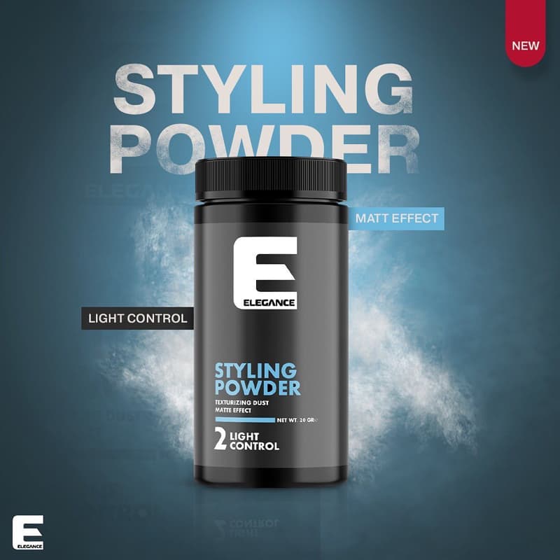 Styling powder packaging front view